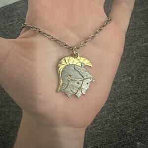 Vintage Zodiac Gemini Pendant Necklace 24” Long